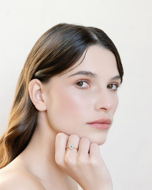 Edwardian Platinum, Gold, Aquamarine & Diamond Daisy Cluster Ring