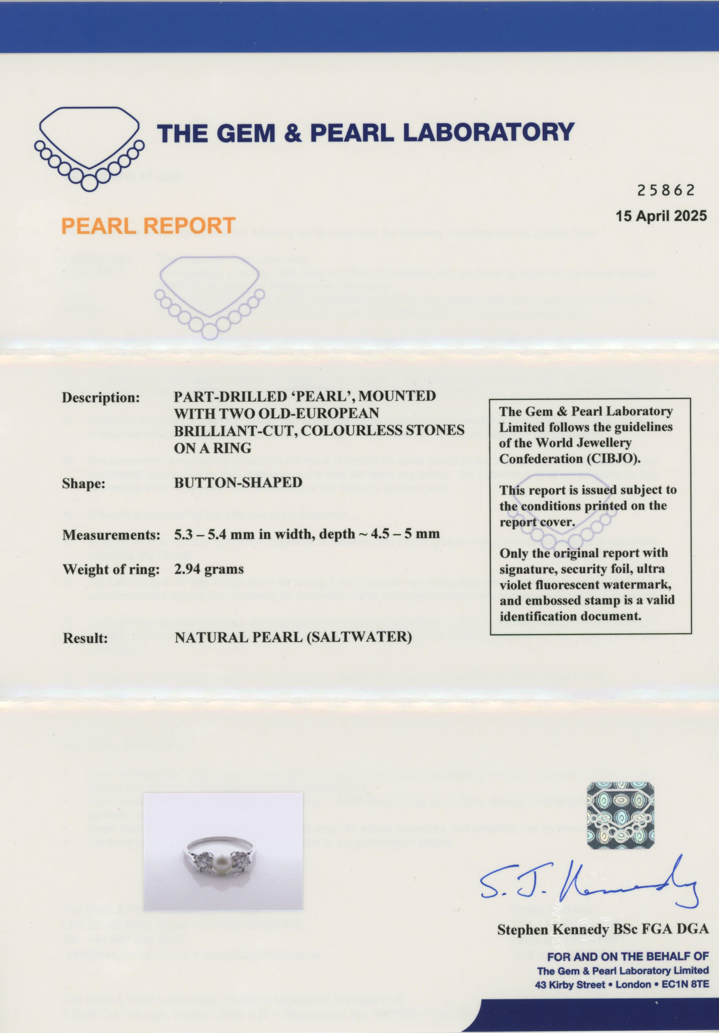 Early 20th Century Natural Pearl & Diamond Ring