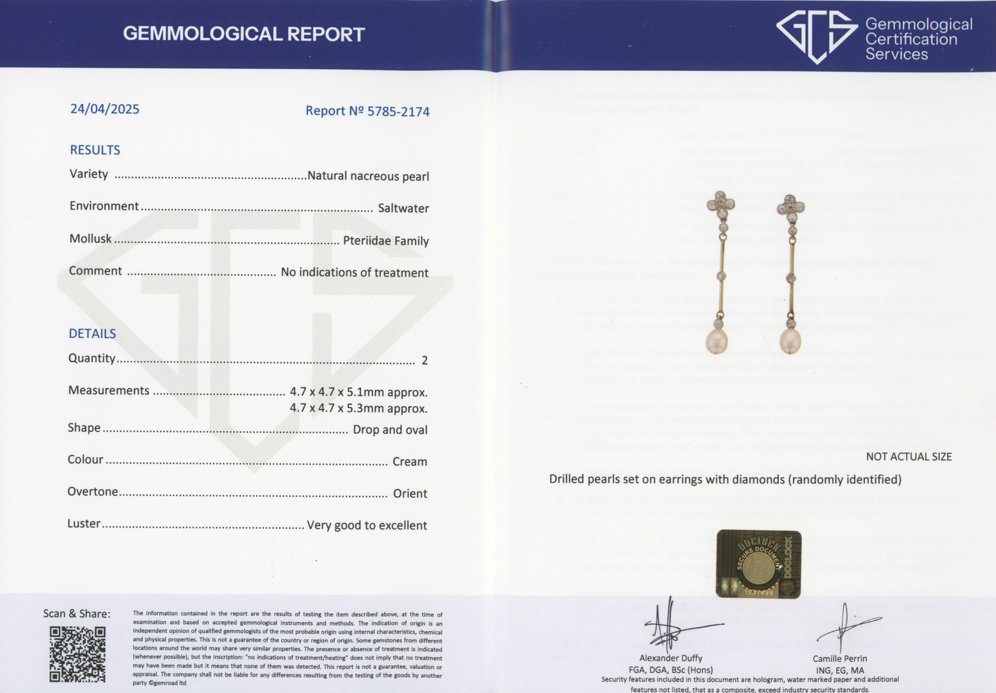 Edwardian Platinum, Natural Pearl & Diamond Drop Earrings