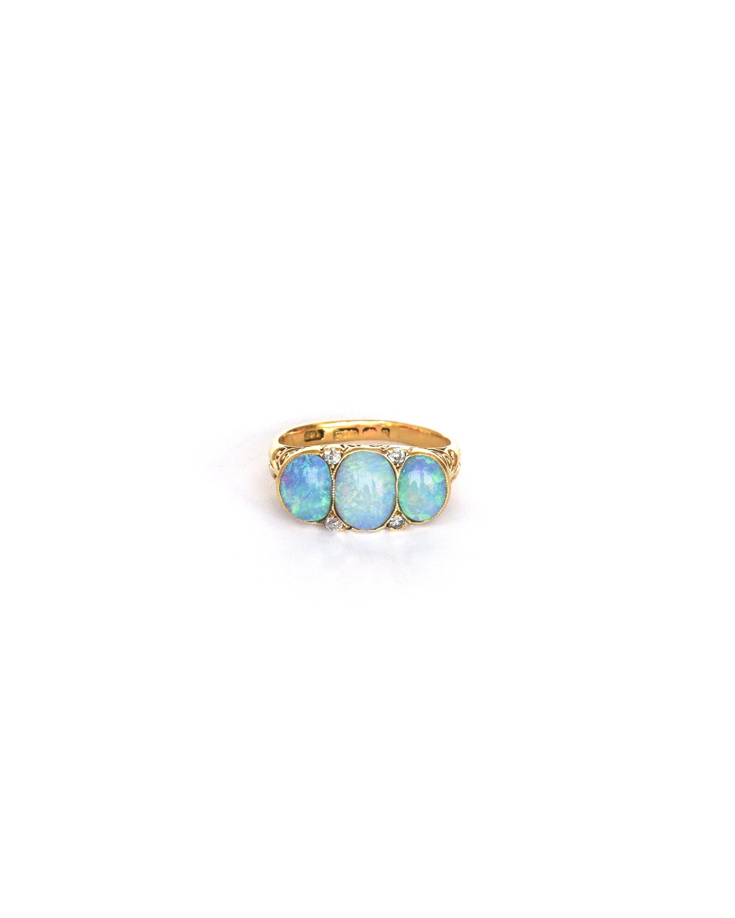 front-of-late-victorian-gold-opal-diamond-carved-half-hoop-ring-sabrina-antique-jewellery