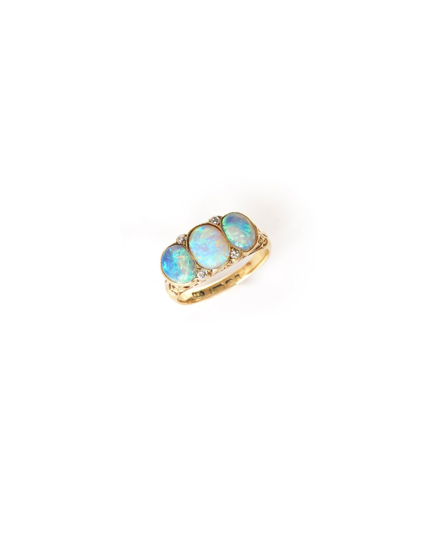 front-of-late-victorian-gold-opal-diamond-three-stone-carved-half-hoop-ring-sabrina-antique-jewellery-4