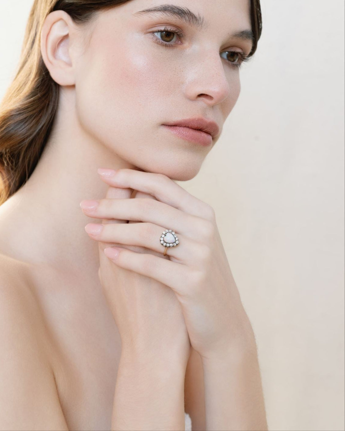 Late Victorian Silver, Gold, Opal & Diamond Heart Ring